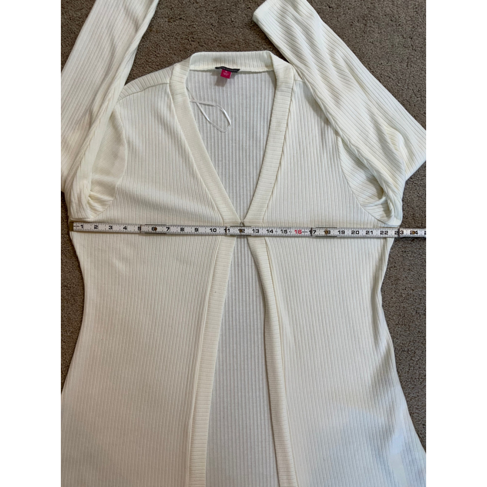 Vince Camuto Women's Open Front Cardigan Sz XL Off White Ribbed Knit V-Neck Boho - Picture 9 of 14